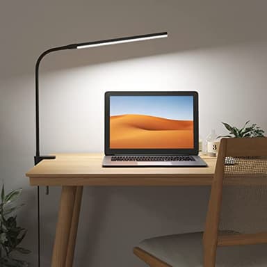 Lepro Clip on Desk Lamp LED Reading light Dimmable USB Small Clamp Lamp with 3 Color Modes 10 Brightness, Adjustable Flexible Gooseneck Table Light for Bed Headboard, Nail, Home Office,Computer(Black) - Image 9