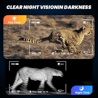 Night Vision Goggles, Night Vision Binoculars for Adults, 4K 2500FT Head-Mounted Infrared NVG with 64GB Card, Tactical Light, 8X Digital Zoom for Outdoor, Camping and Travel Clear Vision at Night - Image 6