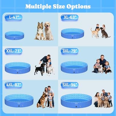Foldable Dog Pool with RGB LED Light, 71" Collapsible Hard Plastic Kiddie Swimming Pool with Remote for Small Medium Large Doggie Kitty Puppy, Pet Bathing Tub Wading Pool for Dogs Blue - Image 8
