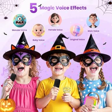 Mini Karaoke Machine for Kids Adults, Portable Bluetooth Speaker with 2 Wireless Karaoke Microphones,2025 TOP Birthday Gifts Toys for Girls 3, 4, 5, 6, 7, 8+Years Old Toddler Karaoke Player - Image 2