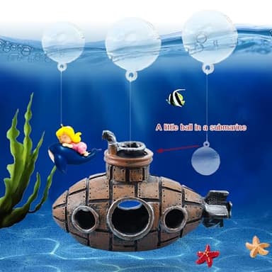 BEZALEL 13PCS Floating Fish Tank Decorations Floating Device Fish Tank Accessories Flotating Diver Fake Jellyfish Decorations Starfish Submarine Suitable for Aquarium - Image 5