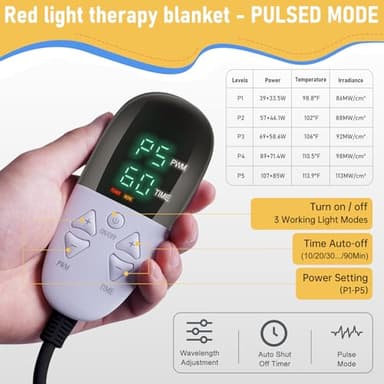 Kaoudt 2025 New Dual Wavelength LED Beads 660nm&850nm Red Light Therapy Mat Full Body Used to Relieve Pain 73''x 33'' - Image 5
