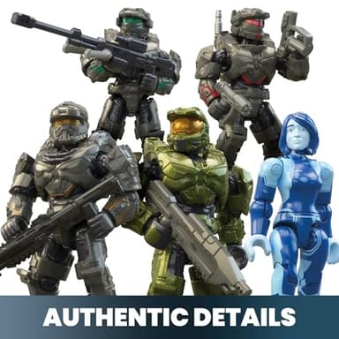 MEGA HALO the Series Vehicle Building Toys Set, FLEETCOM Warthog ATV with 469 Pieces, 5 Micro Action Figures, Poseable Articulation, Kids and Fans - Image 2