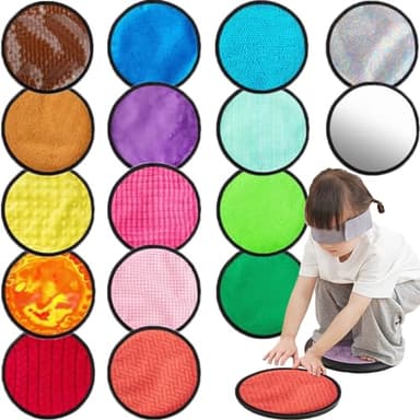 16 Set Sensory Mats, Mixed Colors Sensory Toys for Kids with Autism, Tactile Wall Panel Montessori Toy, Educational Toys for 3 year old, Fat Brain toddler Learning Classroom Supplies Gift(8.3 Inch) - Image 8