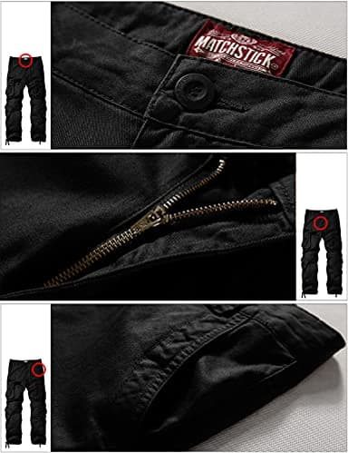 Match Men's Wild Cargo Pants(Black,30) - Image 5