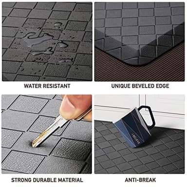 HappyTrends Floor Mat Cushioned Anti-Fatigue ,17.3"x28",Thick Waterproof Non-Slip Mats and Rugs Heavy Duty Ergonomic Comfort Rug for Kitchen,Floor,Office,Sink,Laundry,Black - Image 3