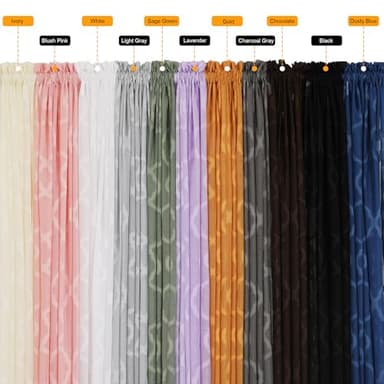 OWENIE Sheer Black Curtains 45 Inch Length 2 Panels, Geometric Jacquard Clip Textured Short Sheer Curtains for Small Window, Modern Elegant Bathroom Curtains Panels/Drapes Semi Sheer, Each 42x45 inch - Image 6