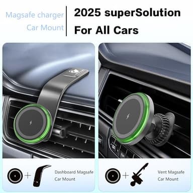 VICTORY & GIFT for 15w MagSafe Car Charger, Magnetic Wireless Car Charger, for MagSafe Car Mount Air Vent/Dashboard Car Phone Holder with 360° Adjustable Aluminum Arm - Image 2