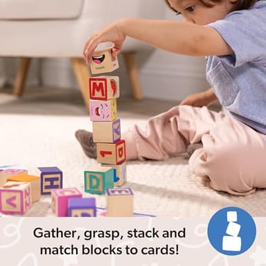 Ms. Rachel Melissa & Doug Letter, Number, and Game Wooden Learning Blocks with Activity Cards for Girls and Boys Toddlers Ages 18 Months+ - FSC Certified - Image 2