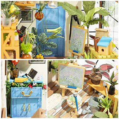 Rolife DIY Miniature House Kit-Mini Diorama 1/18 Greenhouse Dollhouse Building Kit with LED, Crafts for Adults Christmas Birthday Gift for Women Adults Dad Mom Home Decor (Cathy's Flower House) - Image 7