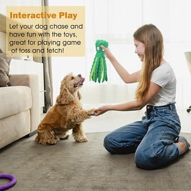 CPYOSN Dog Squeaky Toys Octopus - No Stuffing Crinkle Plush Dog Toys for Puppy Teething, Durable Interactive Dog Chew Toys for Small, Medium and Large Dogs Training and Reduce Boredom, 2 Pack - Image 5