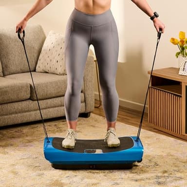 LifePro Rumblex 4D Pro Vibration Plate - Whole Body Vibration Platform Exercise Machine - Home Workout Equipment for Weight Loss, Toning & Wellness - Full Bundle of Bands, Straps & Accessories (Blue) - Image 8