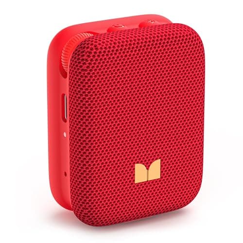 Monster Atomic Atom Wearable Bluetooth Speaker with Mics for Hands-Free Calls, IPX5 Waterproof, Compact and Portable Speaker for Workout, Cycling, Red - Image 1