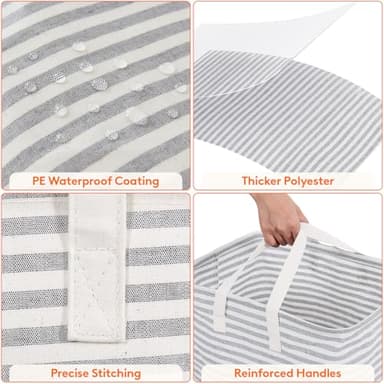 Lifewit 2 Pack Laundry Hamper Large Collapsible Laundry Baskets, Freestanding Waterproof Clothes Hamper with Easy Carry Handles in Laundry Room Bedroom Bathroom College Dorm for Adults, Grey, 2 x 80L - Image 6