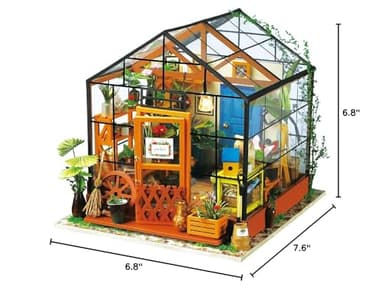 Rolife DIY Miniature House Kit-Mini Diorama 1/18 Greenhouse Dollhouse Building Kit with LED, Crafts for Adults Christmas Birthday Gift for Women Adults Dad Mom Home Decor (Cathy's Flower House) - Image 8