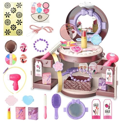Toy Choi's Kids Pretend Makeup for Girl - 3 in 1 Kids Fake Makeup Girls Toys with Adjustable Strap - Girl Makeup Sets for Toddler Kid Christmas Birthday Gifts Toys for 3 4 5 6 7 8 Year Old Girls - Image 1