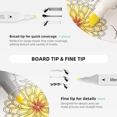 MemOffice 80 Colors Dual Tip Artist Alcohol Markers Set with Carrying Case - Perfect for Coloring, Drawing, Sketching, Card Making and Illustration - Perfect for Adults and Kids - Image 2