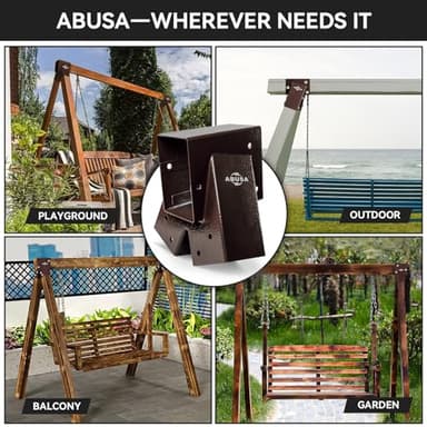 ABUSA Heavy Duty Swing Sets Brackets Including 2 A-Frame Swing Set Brackets and 4 Swing Hangers for Playground Equipment Mounting Parts Hardware Included (Bronze) - Image 9