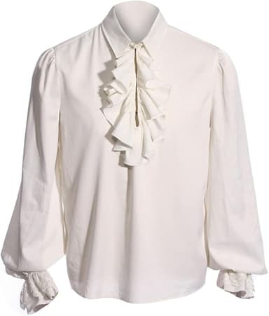Bbalizko Mens Pirate Shirt Ruffle Victorian Renaissance Steampunk Vampire Poet Shirts Gothic Medieval Costume - Image 1