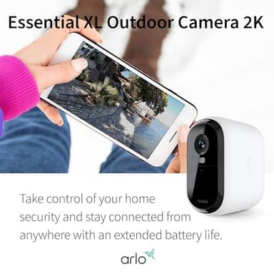Arlo Essential XL Security Camera 2K | Indoor - Outdoor | 2nd Gen | 4X Longer Battery | Wire-Free with Spotlight, 2-Way Audio, Color Night Vision, Live Stream, Motion Activation, Notifications-White - Image 7