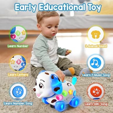 Musical Toy for 1 Year Old Boy Girl, Baby Toys 6-12-18 Months, Puppy Toddler Learning for 1 Year Old Boy Gifts, Bilingual Educational with Music Light, 1st Birthday Gift for Girl, Toddlers - Image 3