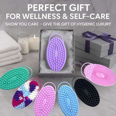 Avilana Silicone Body Scrubber – Gentle Shower Brush & Loofah Alternative- Food Grade & Lab Tested – Fast-Drying, Hygienic, BPA-Free Silicone Body Gentle Exfoliator (Green, Massage) - Image 7