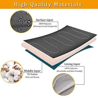 ECOOPRO Warm Weather Sleeping Bag - Portable, Waterproof, Compact Lightweight, Comfort with Compression Sack - Great for Outdoor Camping, Backpacking & Hiking-83 L x 30" W Fits Adults (B-Black) - Image 4