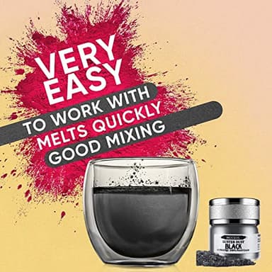 INOCERIS Black Metallic Luster Dust Edible, 5 Grams Food Grade Vegan Shimmer Dust Food Coloring Powder for Cake Decorating, Fondant, Chocolate, Candy, Drinks, Painting & More - Image 2