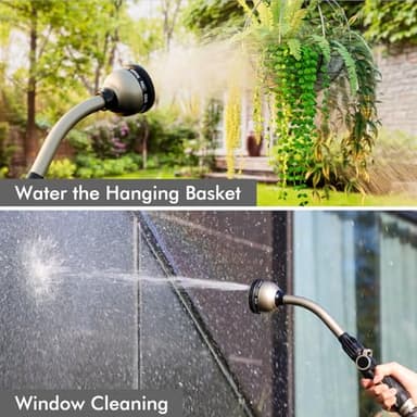 RESTMO Watering Wand Heavy Duty, Metal Garden Hose Wand with 10 Spray Patterns, 15-Inch Long Hose Nozzle Sprayer with Thumb Flow Control, Ideal to Water Hanging Baskets and Shrubs - Image 6