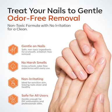 Modelones 50 ML Nail Polish Glue Remover for Press On Nails, Upgrade Clear Stick On Nails Remover for Acrylic Tips, Nail Polish Remover with Wood Stick - Image 7