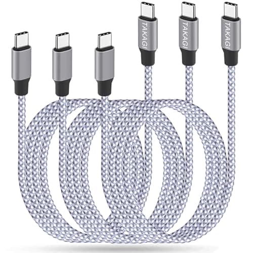 USB C Cable,for iPhone 17 16 15 Pro Max Fast Charger Cord braided USBC to USB C Cable 60W 6ft 3Pack Data Sync Type C Cable for iPhone 15 16Plus/iPad Mini 6,Pro 12.9/MacBook Pro/Air 5/Galaxy S25/S24/23 - Image 1
