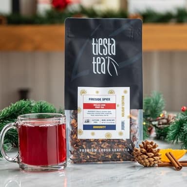 Tiesta Tea - Fireside Spice, Mulled Wine Herbal tea, Premium Loose Leaf Tea Blend, Non Caffeinated Holiday Teas, Make Hot or Iced & Brews Up to 200 Cups - 16 Ounce Resealable Bulk Pouch - Image 2