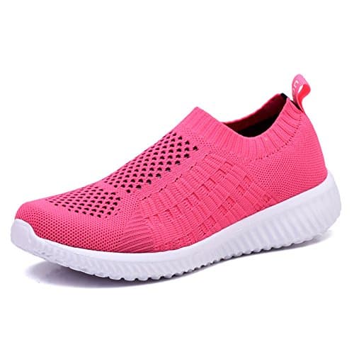 TIOSEBON Women's Athletic Walking Shoes Slip on Casual Mesh Sneakers Rosy 10 US Wide - Image 1