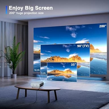 AuKing Projector, 2025 Upgraded Mini Projector, Full HD 1080P Home Theater Video Projector, Compatible with HDMI/USB/AV/Smartphone/TV Box/Laptop - Image 3