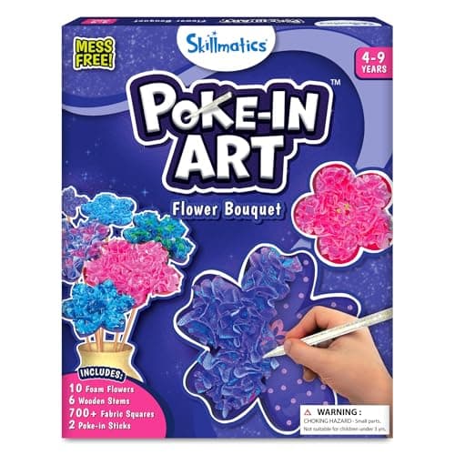 Skillmatics Poke-in Art - Flower Bouquet, Mess-Free Creative Activity, DIY Wood Craft Kits, Gifts for Girls & Boys Ages 4, 5, 6, 7, 8, 9 - Image 1