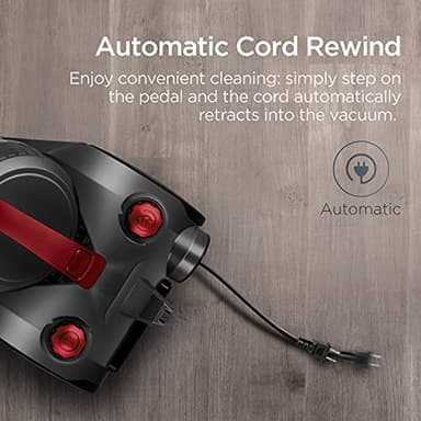 Eureka Bagless Canister Vacuum Cleaner, Lightweight Vac for Carpets and Hard Floors, Red, Whirlwind NEN110D - Image 3