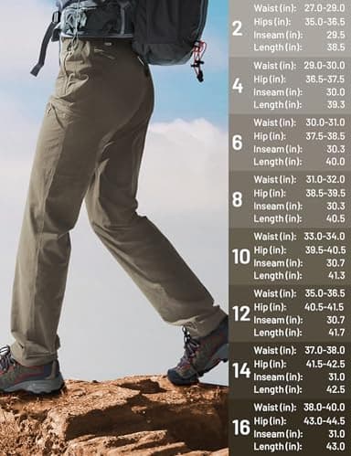 MIER Women's Quick Dry Cargo Pants Lightweight Tactical Hiking Pants with 6 Pockets, Stretchy and Water-Resistant, Rock Grey, 12 - Image 5