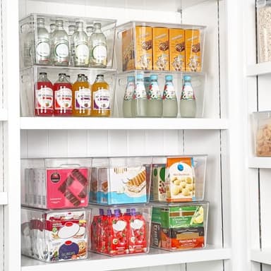 Vtopmart 8 Pack Clear Stackable Storage Bins with Lids,XLarge Plastic Containers with Handle for Pantry Organizer and Storage,Perfect for Kitchen,Fridge,Cabinet, Closet,Bathroom Organization - Image 4