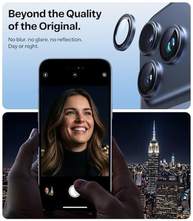 TORRAS 3-Year Ultimate Durability for iPhone 17 Pro Max/17 Pro Camera Lens Protector-1:1 Invisible Fit & Ultra Clarity, Military-Grade 9H+ Aerospace Glass Anti-Scratch Easy Installation,Deep Blue - Image 5