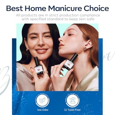 modelones Gel Nail Polish Set, 6 Colors Blue Green Glitter Cat Eye Black Silver Sparkle Shimmer Gel Polish Kit with Magnet Ocean Series Soak Off Nail Art Manicure Home Gift for Women Girl - Image 8