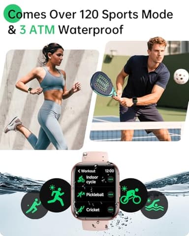 Smart Watches for Women, Alexa Built-in,1.83" Display Smartwatch Compatible iPhone/SamsungAndroid (Answer/Make Call), 3ATM Waterproof Fitness Tracker with Heart Rate/SpO2/Sleep Monitor,120+ Sport - Image 3