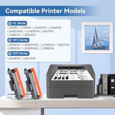 MYTONER TN830XL Toner for Brother Printer Replacement for Brother TN830XL TN-830 TN830 XL Toner High Yield for DCP-L2640DW MFC-L2820DW XL HL-L2405W HL-L2400D HL-L2460DW HL-L2465DW HL-L2480DW, 2Black - Image 2