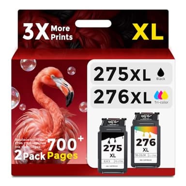 Ubinki 275XL 276XL Compatible Ink Cartridge Replacement for Canon Ink 275 276 (Black Color Combo, 2-Pack) PG275 CL276 XL for TS3522 TR4720 TR4722 TS3520 TS3500 TR4700 TS3700 TS3720 TS3722 Printer - Image 1