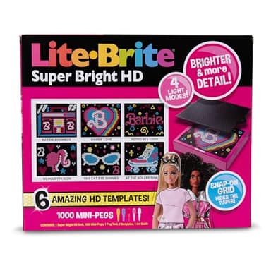 Lite Brite Super Bright HD, Barbie Edition - Creative Retro Light-Up Screen – Educational Play for Children, Enhances Creativity, Gift for Girls and Boys Ages 6+ - Image 6