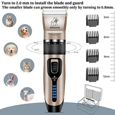 Gooad Dog Clippers for Grooming,Dog Grooming Kit for Heavy Thick Hair&Coats/Low Noise Rechargeable Cordless Hair Trimmer/Pet Shaver with Paw Trimmer for Small & Large Dogs Cats - Image 6