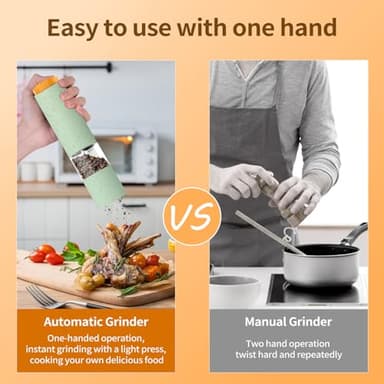 Electric Salt and Pepper Grinder Set - Adjustable Coarseness, Battery-Operated with LED Light, 360° Transparent Design for Kitchen & Outdoor Cooking, Perfect for Home Chefs & Gift Shoppers - Image 7