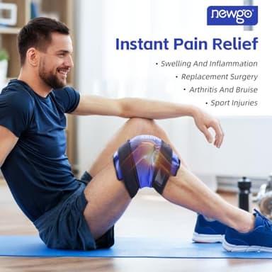 NEWGO Ice Pack for Knee Injuries Reusable, Knee Ice Pack Wrap Around Entire Knees for Replacement Surgery Recovery, Gel Cold Pack Wrap for Meniscus Tear, ACL, Swelling Pain Relief - Blue - Image 2