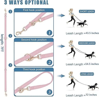 Leather Dog Collar and Leash Set 7FT Reflective at Night - Soft and Easy to Clean Vegan Leather with Gold Metal Buckle for Small Medium Large Dogs (S, Sea Green) - Image 8