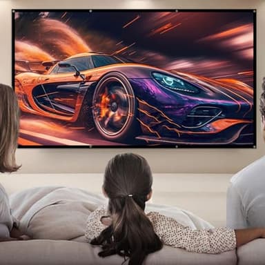 100 Inch Portable Projector Screen Outdoor: 4K HD Anti-Crease Foldable Indoor Hanging Wall Home Theater Screen - Image 6