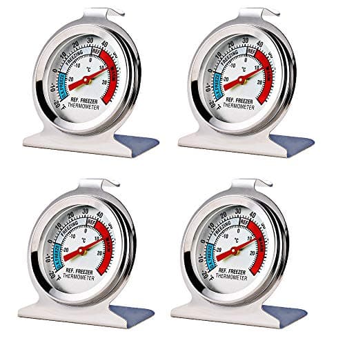 4 Pack Refrigerator Freezer Thermometer Large Dial Analog Thermometer - Image 1